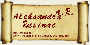Aleksandra Rusinac vizit kartica